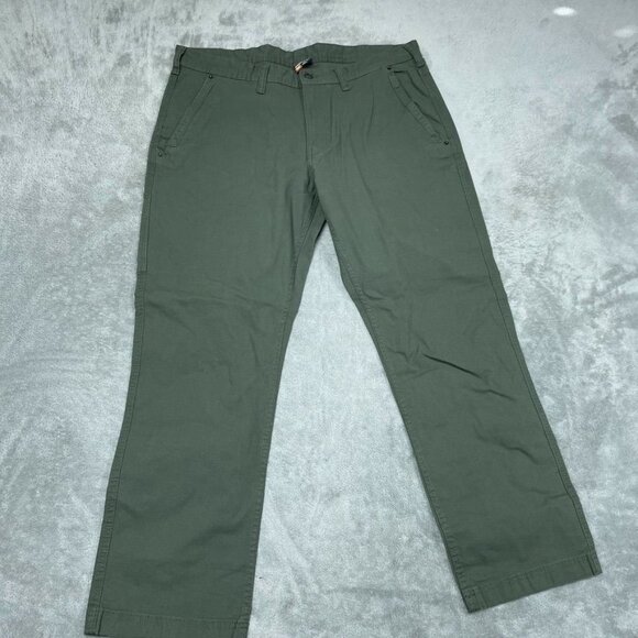 Eddie Bauer Mens Canvas Utility Pants 38x30 Green Cotton Blend Durable a0997 - Picture 1 of 7